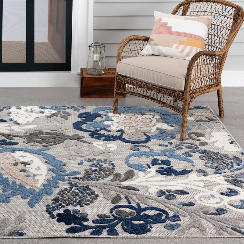 Turkish machine made Floreat Power offers Loom Blue/White Rug from wayfair